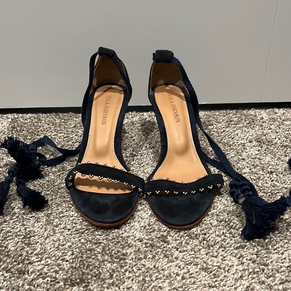 Ulla Johnson Shoes - Ulla Johnson blue tassel ankle tie heeled sandals. Size 9